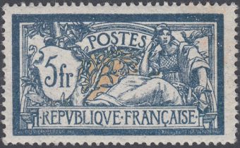 STAMPS FRANCE 1900 5f Deep Blue and Buff,