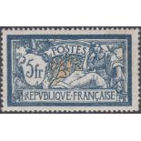 STAMPS FRANCE 1900 5f Deep Blue and Buff,