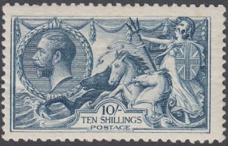 STAMPS GREAT BRITAIN 1918 10/- Dull Grey Blue lightly mounted mint (Bradbury) SG 417