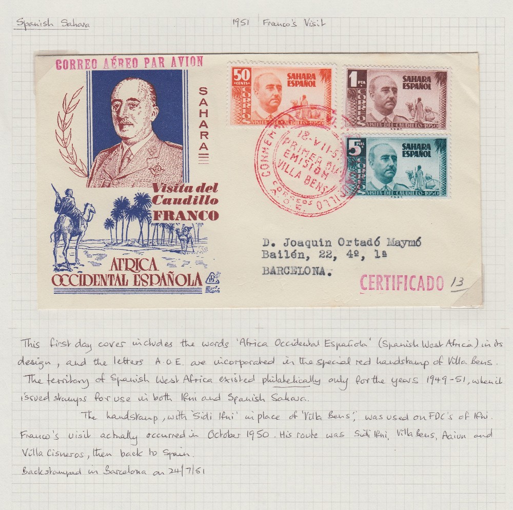 STAMPS SPAIN Album of stamps and covers Spanish Sahara, neatly written up pages, - Image 4 of 5
