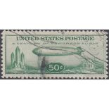STAMPS USA 1933 Graf Zeppelin 50c Green used SGA732 cat £75
