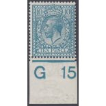 STAMPS GREAT BRITAIN 1912 10d Bright Blue G15 Control Single,