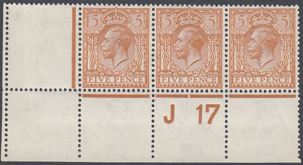 STAMPS GREAT BRITAIN 1913 5d Brown,