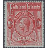 STAMPS FALKLANDS 1914 10/- Red-Green,