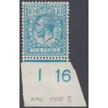 STAMPS GREAT BRITAIN 1912 10d Pale Bright Greenish Blue,