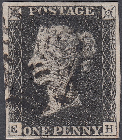 STAMPS GREAT BRITAIN PENNY BLACK Plate 7