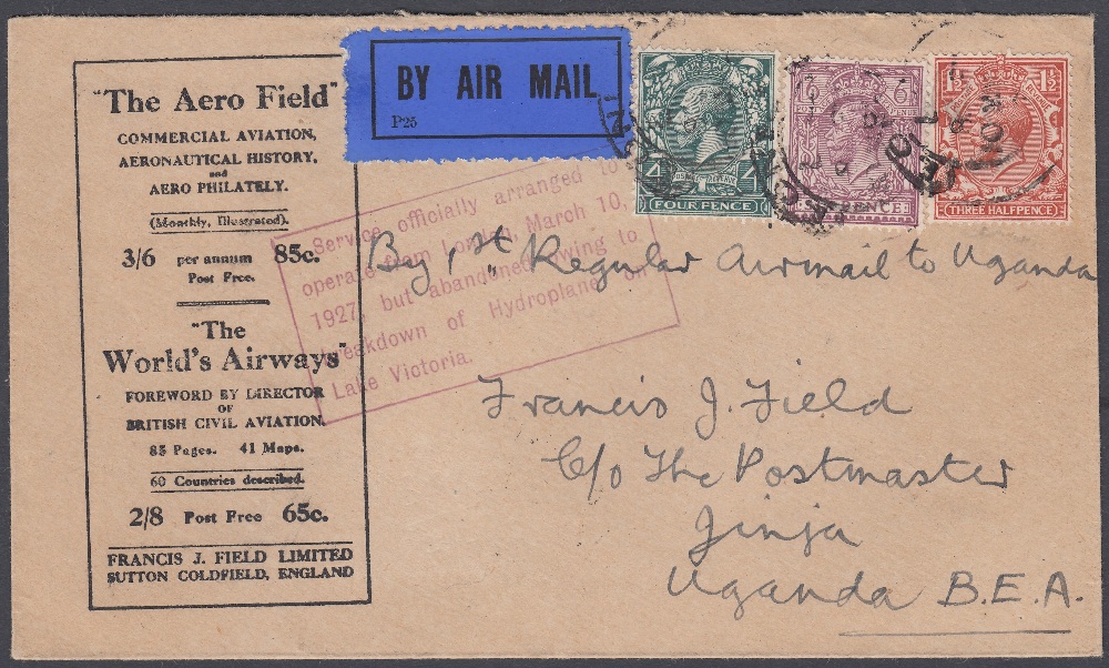 POSTAL HISTORY AIRMAIL 1927 Crash Mail,
