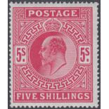 STAMPS GREAT BRITAIN 1912 5/- Carmine, u