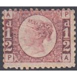 STAMPS GREAT BRITAIN 1870 1/2d Red Plate