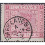 STAMPS GREAT BRITAIN 1876 5/- Rose Teleg