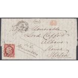 STAMPS POSTAL HISTORY FRANCE 1849 entire to Italy,