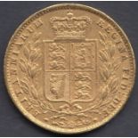 COINS : 1858 Gold Sovereign in fine condition