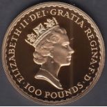 COINS : 1989 £100 Gold Britannia 1oz proof coin in