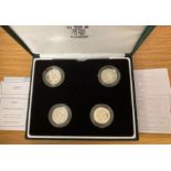 COINS : 2002 £1 Silver proof set (Piedfort) four c