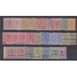 STAMPS CEYLON 1867-91 QV mint values on stockcard