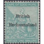 STAMPS BECHUANALAND 1886 1/- Green. A mounted mint