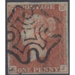 STAMPS GREATBRITAIN 1841 1d Red KJ Plate 8 ""O"" F