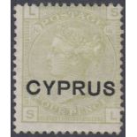 STAMPS CYPRUS 1880 4d Sage-Green. A mounted mint e