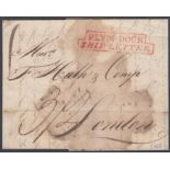 POSTAL HISTORY 1823 PLYMOUTH Ship Letter from Cadi