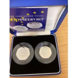 COINS : 1998 50p EEC Silver proof set of two coins