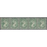 STAMPS FALKLANDS 1892 ½d Green Strip of 5 SG 16 mo