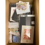 Small glory box of stamps and stock cards, packets