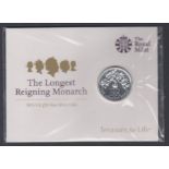 COINS : 2015 £20 Silver coin celebrating the longe