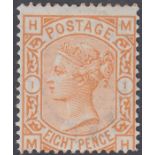 STAMPS GREAT BRITAIN 1876 8d Orange. A superb ligh