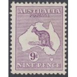 STAMPS AUSTRALIA 1913 9d Violet. A lightly mounted