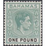 STAMPS BAHAMAS 1938 £1 Deep Grey-Green & Black. A