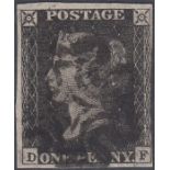 STAMPS PENNY BLACK Plate 11 (ELEVEN) lettered DF,