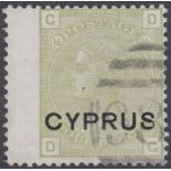 STAMPS CYPRUS 1880 4d Sage-Green. A fine used exam