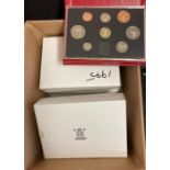 COINS : Box of UK coin sets including 1990 (2), 93