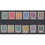 STAMPS GAMBIA 1904-6 ½d to 2/-. A lightly mounted