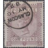 STAMPS GRAET BRITAIN 1878 £1 Brown Lilac. A very f