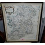 An 18th century Robert Morden map:  The Kingdom of Ireland, 41 x 35 cm