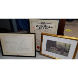 A 19th century engraved print 'Mersey & Irwell Canal boats', 27x45cm and a Triticum Bread Licence.