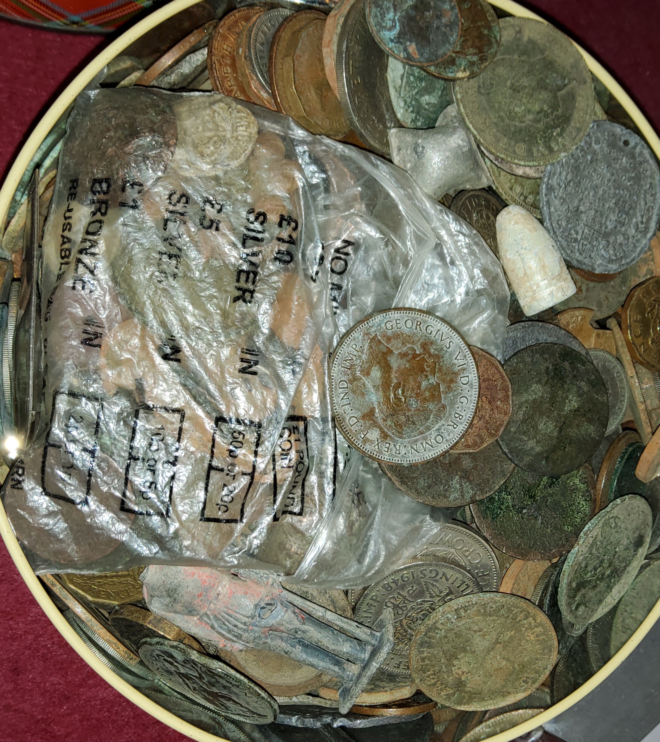 A large quantity of metal detector finds, some dating to Roman times