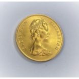 A 1973 Isle of Mann 22 carat gold sovereign with Norse Warrior to obverse, 7.96gm, Pobjoy Mint