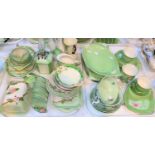 A set of 1930's Royal Winton and other similar green floral design