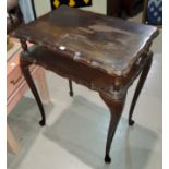 A small mahogany occasional table with single draw and another two tier