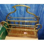 An Edwardian tubular brass music / magazine rack