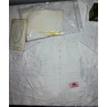 An apprentice / salesman specimen granddad collar Victorian style shirt and a selection of lace