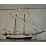 A detailed model of a tall ship by Hanah Marina Gallery, 65cm with Belle-Ponte tag