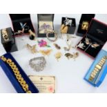 A selection of exotic costume jewellery, boxed; etc.