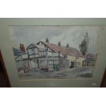 J.R.COOKE, watercolours pair The Old Billiard Hall, Cheadle Hulme, signed and dated 1954, 30 x