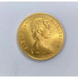 A 1973 Isle of Mann 22 carat gold sovereign with Norse Warrior to obverse, 7.96gm, Pobjoy Mint