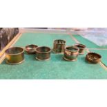 A selection of various hallmarked silver napkin rings, various dates and assay offices, gross 4.3oz