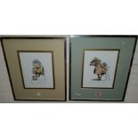 Geldart: river landscape with otters, artist signed print, unframed, and "Ratty" & "Toad", pair of