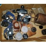 Two Olympus SLR cameras; various others